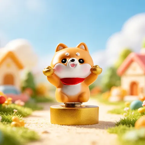 Boîte Aveugle Lucky Shiba Spin Squad Ornements de Bureau Figurines de Chat Shiba Inu en Résine Décoration de Table Animale Pivotante
