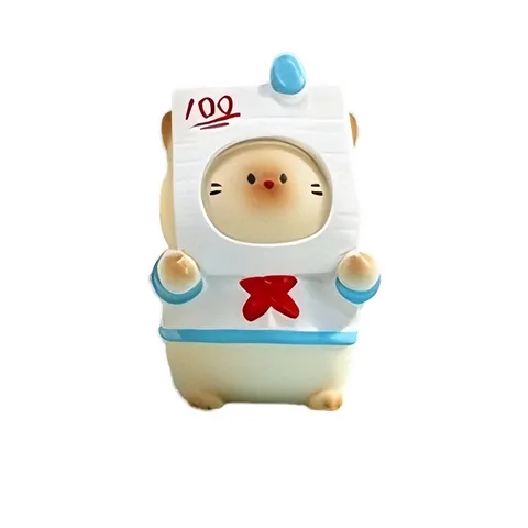 Figurine de Boîte Aveugle Chat École Kawaii Figurine Miniature en Résine Ornement de Bureau Jouet de Designer Cadeau