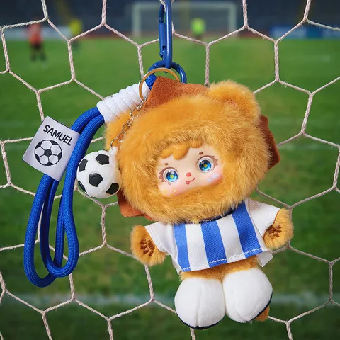 Llavero de Peluche Samuel Serie Blind Box Tema Fútbol Picnic Animal de Peluche de Dibujos Animados Juguete Colgante Regalo para Niños Niñas