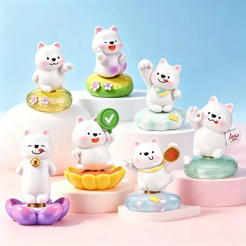 Statuina in Resina Westie Dog Blind Box Miniatura Cucciolo Decorazione da Scrivania Simpatico West Highland White Terrier Giocattolo