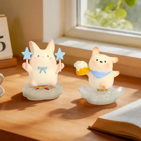 Cute Animal PAI Emotion Fixed Moment Rotating Blind Box Resin Figure Desktop Ornament Healing Style Cartoon Mini Statue
