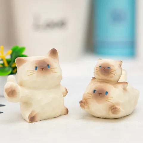 Chat Créatif Énergie Cristal Boîte Aveugle Figurine en Résine Ornement de Bureau Chat de la Chance Jouet Tendance Cadeau Déco