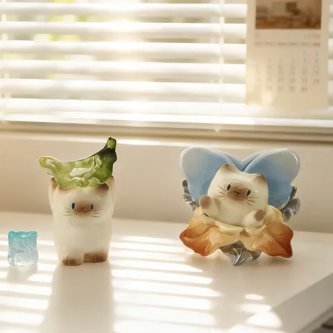 Creative Mao Mao PAI Vitality Series Blind Box Cute Resin Cat Figures Desktop Ornament Mini Animal Statue Gift For Kids Home Decor