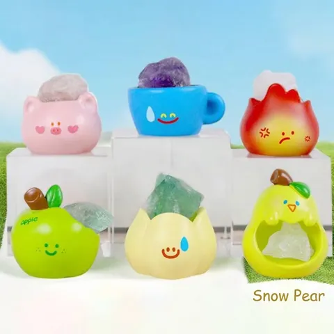 Boîte Aveugle en Résine de Cristal Jouet de Collection Personnage de Dessin Animé Ornement de Bureau Pierre Brute Artisanat en Résine Cadeau Tendance