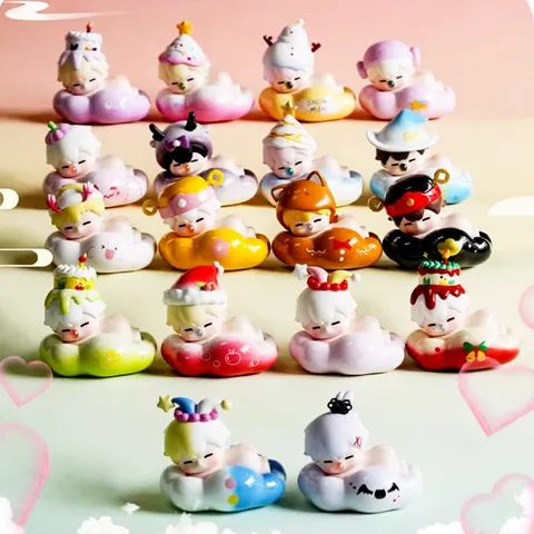 Pidudu Serie Mundo Colorido Caja Sorpresa Figuras PVC Dibujos Animados Mini Figura Adornos de Escritorio Juguete de Colección Para Hogar