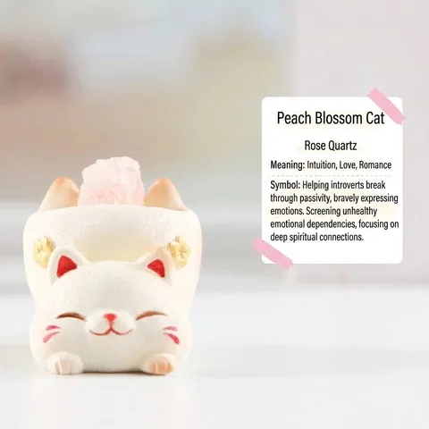 Lucky Cat Blind Box Crystal Resin Figurine Desktop Ornament Cartoon Maneki Neko Craft Home Office Decor Cute Healing Gift