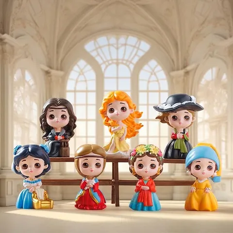 Statuetta Scatola Sorpresa Ragazza Pittura Famosa Personaggio Arte Chibi Ornamento Scrivania Resina Bambola Decorativa Regalo