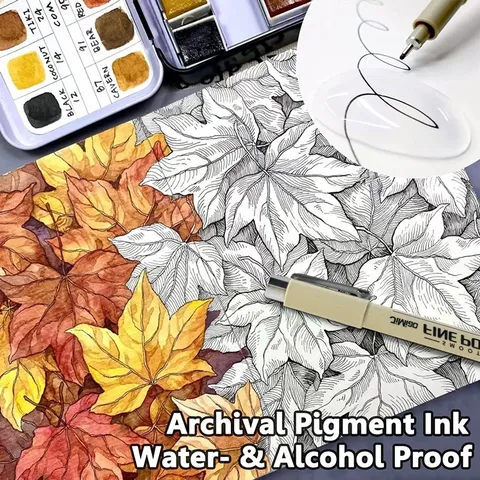 Professional Fineliner Pen Set Black Waterproof Micron Pens For Drawing Sketching Art Writing Office School Supplies