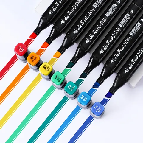 Olie-gebaseerde Dubbele Kop Marker Pen Set Kunst Tekenen Aquarel Pennen Met Opbergtas
