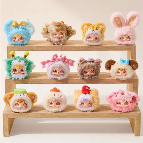 Lindo Llavero de Peluche de la Serie del Zodíaco Chino Caja Ciega Juguete Colorido Animal Colgante de Peluche Muñeca Hecha a Mano