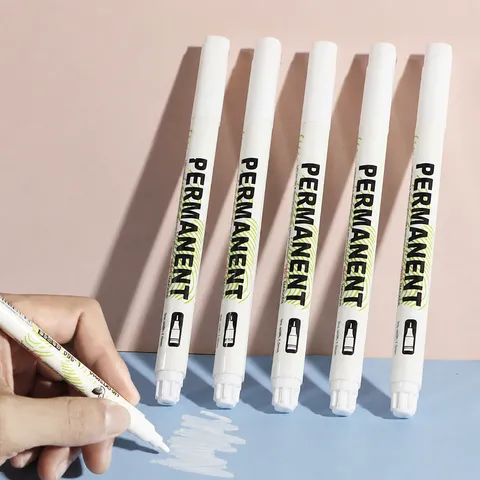 Witte Permanent Marker Pen Fijne Punt Waterdichte Verfmarker Voor Kunst Tekenen Schrijven School Kantoorbenodigdheden