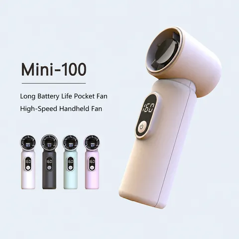 Portable Handheld Fan Mini USB Desk Fan With Digital Display Rechargeable Personal Fan For Travel Office Outdoor