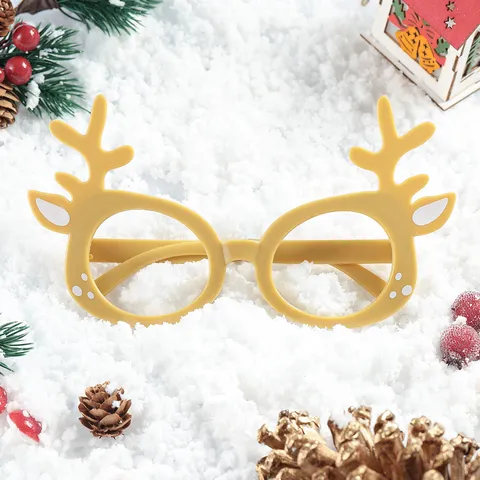 Christmas Funny Sunglasses PC Frame AC Lens Glitter Reindeer Antler Christmas Tree Decor Party Glasses For Unisex Holiday Costume Gift