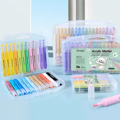 Waterproof Acrylic Markers Triangular Barrel Water Based Paint Pens For Kids Art Drawing School Office Supplies