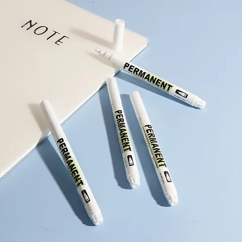 White Permanent Marker Pen Fine Point Waterproof Paint Marker For Art Drawing Writing School Office Supplies
