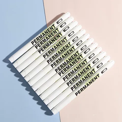White Permanent Marker Pen Fine Point Waterproof Paint Marker For Art Drawing Writing School Office Supplies