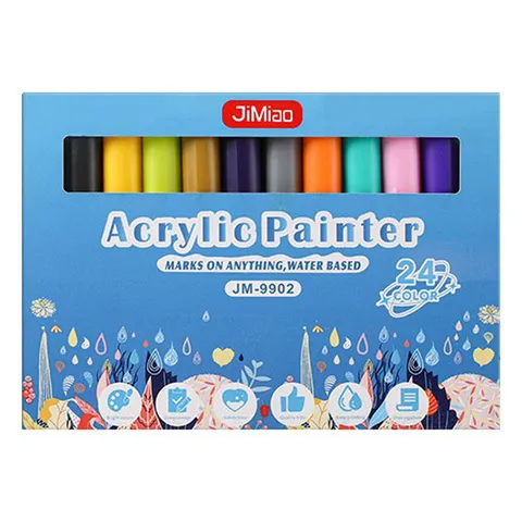 Acrylic Paint Pens Marker Set Waterproof Quick Drying Multi Surface Coloring Pens For Rock Painting DIY Craft Art Supplies