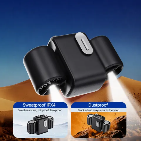 Portable Cooling Waist Fan Dual Cylinder USB Rechargeable Digital Display Personal Wearable Fan For Outdoor Work Sports