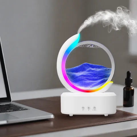 Sandglass Aromatherapy Machine Household Automatic Fragrance Sprayer Colorful Ambient Light Silent Desktop Bedroom Humidifier