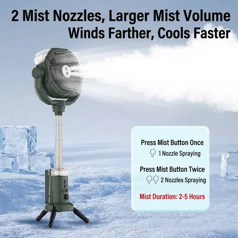 Outdoor Camping Ventilator Mit LED Licht Wasser Sprühbefeuchter USB Aufladbar Tragbar Stativ Ventilator Für Zelt Camping HW-009