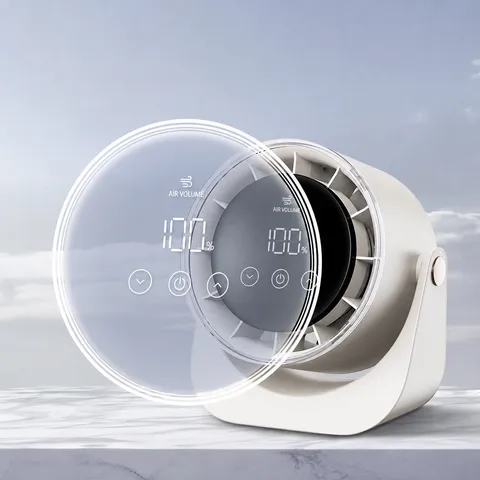 Mini Desktop Circulating Fan USB Rechargeable Quiet Office Desk Fan Digital Display Wall Mounted Cooling Fan