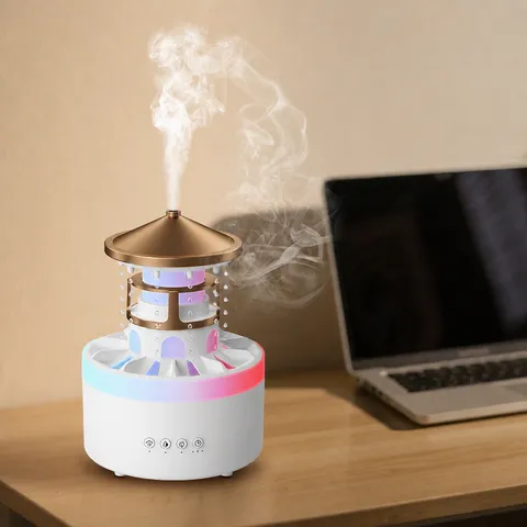 Creative Raindrop Aromatherapy Machine USB Essential Oil Diffuser Colorful Light Desktop Umbrella Shape Humidifier Home Office