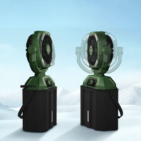 Outdoor Camping Fan USB Rechargeable Portable Oscillating Misting Fan With LED Light Long Battery Life Camping Tent Fan