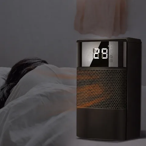 Mini Desktop Space Heater Ceramic Fast Heating Electric Heater With LED Digital Display Touch Control For Office Bedroom