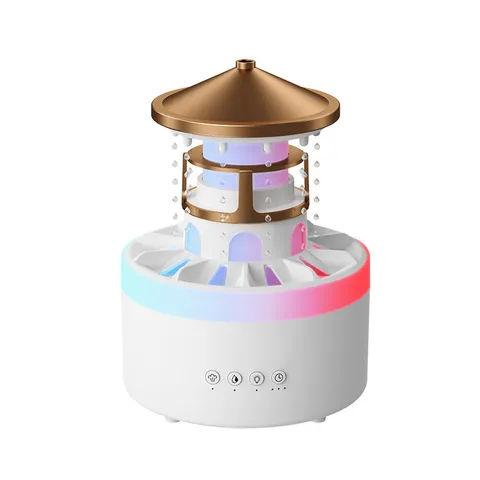 Machine d'Aromathérapie Goutte de Pluie USB Diffuseur d'Huiles Essentielles Lumière Colorée Bureau Forme de Parapluie Humidificateur Maison