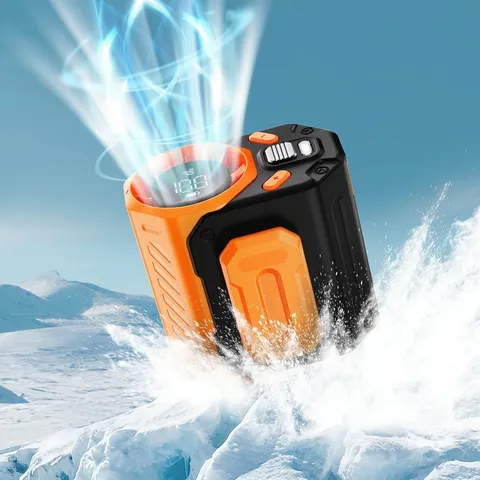Tragbarer Outdoor Taillenventilator Mit LED Digitalanzeige Wiederaufladbarer Mini Gürtelventilator Für Bau Angeln Camping Arbeit