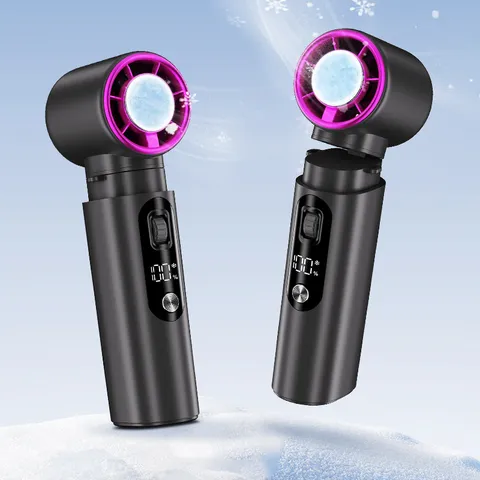 Portable Handheld Mini Turbine Fan Digital Display Fast Cooling Desktop Outdoor Travel Pocket Personal Fan