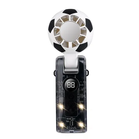 Portable Handheld Mini Fan Foldable Digital Display Hanging Neck USB Rechargeable Semiconductor Ice Cooling Fan For Outdoor Office