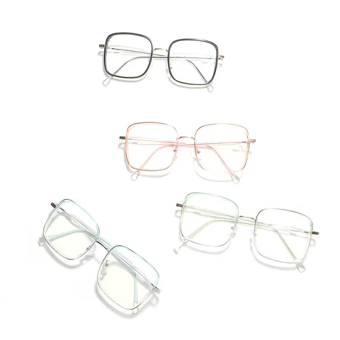 Square Large Frame TR90 Copper Optical Glasses Plain Decorative Eyeglasses For Women Men Fashion Jelly Color Frame