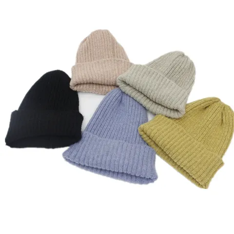 Damen Winter Strickmütze Verdickt Fleece Gefüttert Mütze Koreanischer Stil Warme Spitze Krone Rippenstrick Beanie Für Kalte Tage