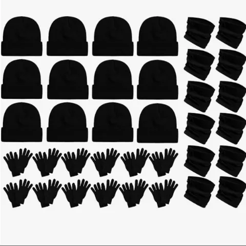 Winter Warm Strickmütze Halswärmer Und Touchscreen Handschuhe Set Für Outdoor Radfahren Skifahren Einfarbig Acryl Beanie Schal Handschuhe Kombination