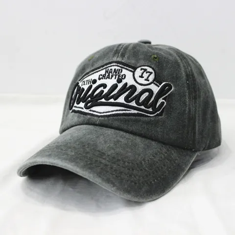 Gewaschene Baumwolle Bestickte Baseballkappe Retro Distressed Verstellbarer Sonnenhut Für Herren Damen Casual Outdoor Streetwear