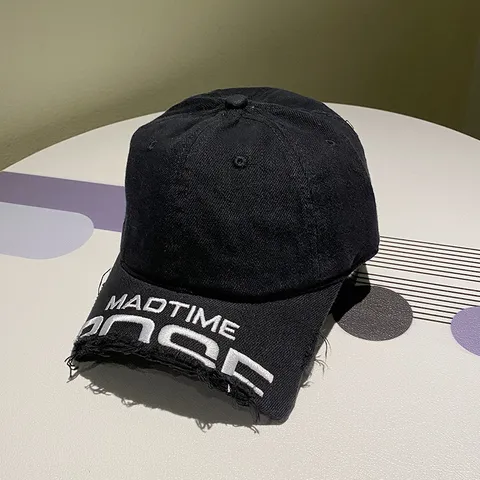 Retro Distressed Baseballkappe Gebrochenes Krempendesign Gewaschene Denim Baumwolle Soft Top Snapback Hut Hip Hop Street Style Unisex