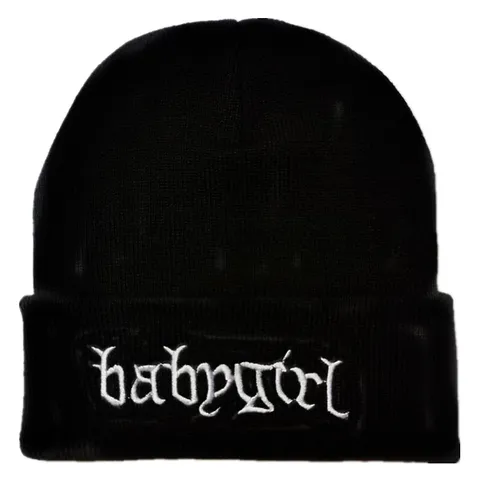 Gothic Bestickt Babygirl Beanie Winter Warm Strickmütze Für Damen Weich Acryl Umschlag Skull Cap Hip Hop Streetwear Accessoire