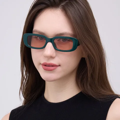 Vintage Rectangular Sunglasses For Men And Women Fashion Retro Square Frame UV400 Gradient Lens Shades Trendy Unisex Eyewear