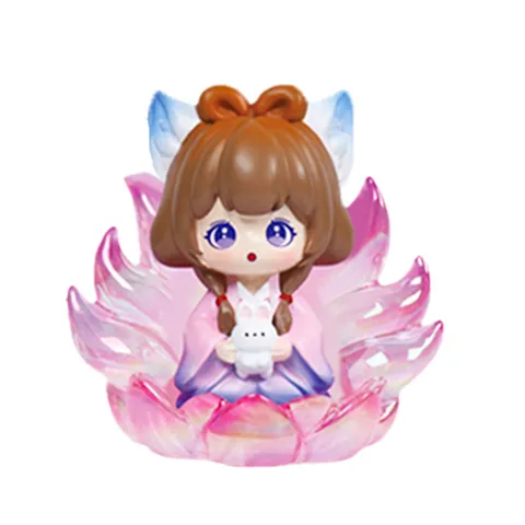 Cute Cartoon Resin Fox Fairy Blind Box Figure Lucky Soul Series Mythical Animal Statue Home Office Desk Decorative Ornament Gift