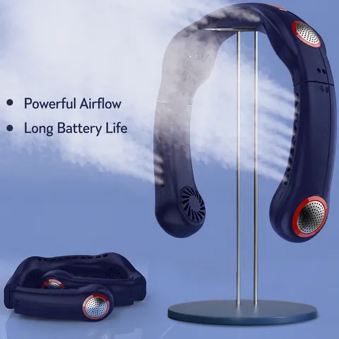 Ventilatore da Collo Pieghevole Portatile USB Ricaricabile Mani Libere Ventilatore Portatile Ventilatore di Raffreddamento Silenzioso Per Sport all'Aperto Ufficio