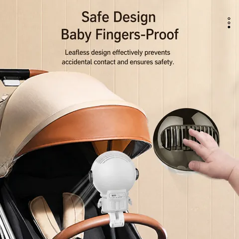 Portable Astronaut Clip Fan Mini USB Rechargeable Baby Stroller Desktop Silent Fan