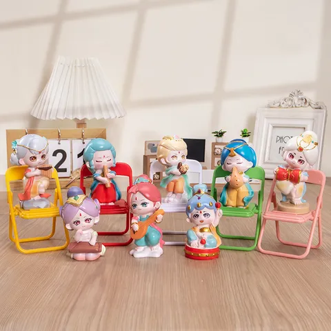 Dunhuang Secret Land Series Blind Box Figure Cartoon Girl Resin Ornament Guochao Style Mystery Box For Home Office Desktop Decor Surprise Gift