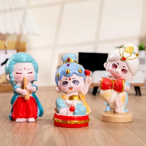 Dunhuang Secret Land Series Blind Box Figure Cartoon Girl Resin Ornament Guochao Style Mystery Box For Home Office Desktop Decor Surprise Gift