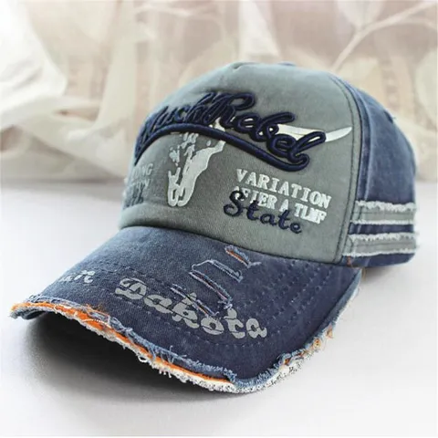 Retro Distressed Baumwolle Baseballkappe Für Herren Damen Vintage Gewaschen Bestickt Stierkopf Outdoor Sonnenhut Verstellbare Hip Hop Pet