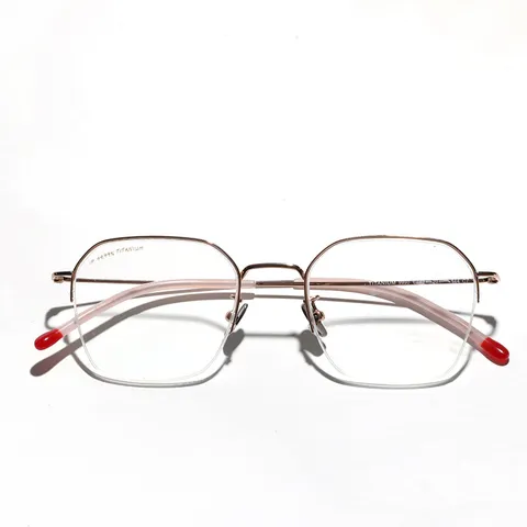 Modische Titan Brillenfassung Halbrand Für Herren Damen Großer Quadratischer Rahmen Anti-Blaulicht Business Optische Brille