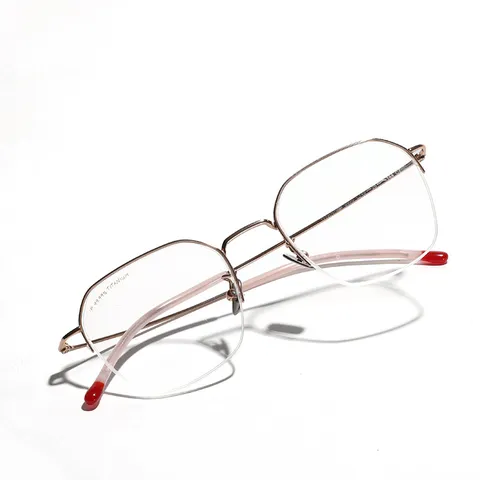 Modische Titan Brillenfassung Halbrand Für Herren Damen Großer Quadratischer Rahmen Anti-Blaulicht Business Optische Brille