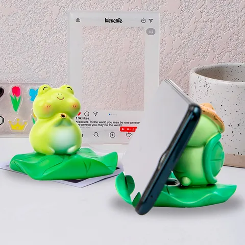 Creative Resin Animal Phone Stand Wishing Turtle Frog Desktop Ornament Stress Relief Lazy Tablet Holder Office Decor Gift