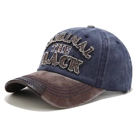 Vintage Gewaschene Baumwolle Baseballkappe Für Herren Damen Distressed Buchstaben Stickerei Sonnenschutz Schirmmütze Retro Denim Verstellbar Hut