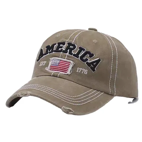 Vintage Washed Baumwolle Baseballkappe USA Flagge Amerika Stickerei Distressed Verstellbar Snapback Hut Für Damen Herren Lässig Outdoor Kappe